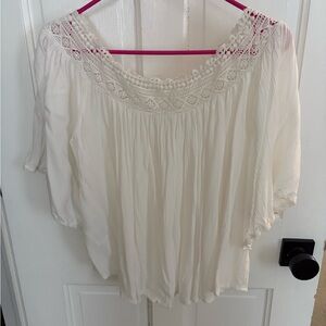 Anthropologie Cream Lace Blouse